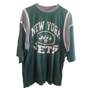 Vintage New York Jets Shirt Mens XL Green Gray Football Casual NFL 90s Retro